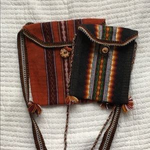 Bundle of wool handle made cross body bags